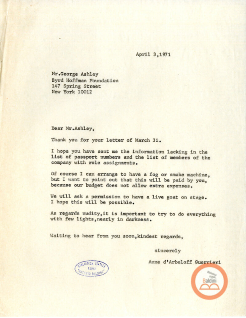 Deafman Glance - corrispondenza