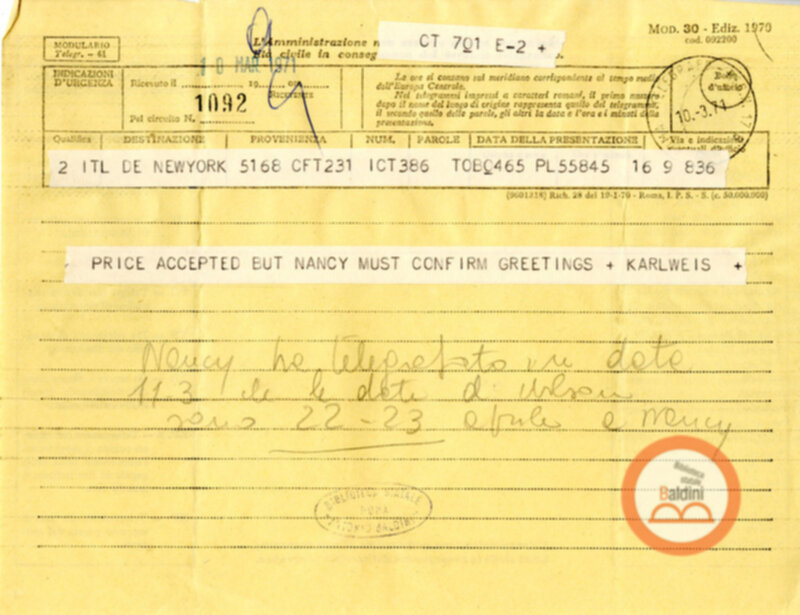 Premio Roma '71 - corrispondenza con Ninon Tallon Karlweis