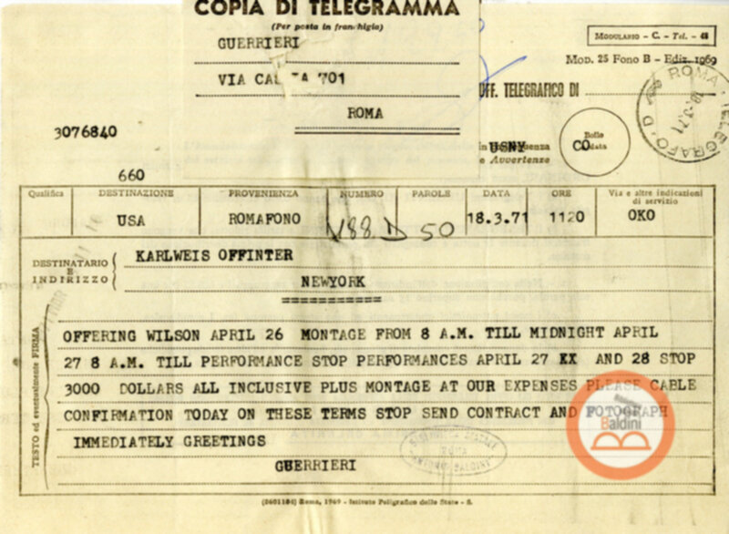 Premio Roma '71 - corrispondenza con Ninon Tallon Karlweis