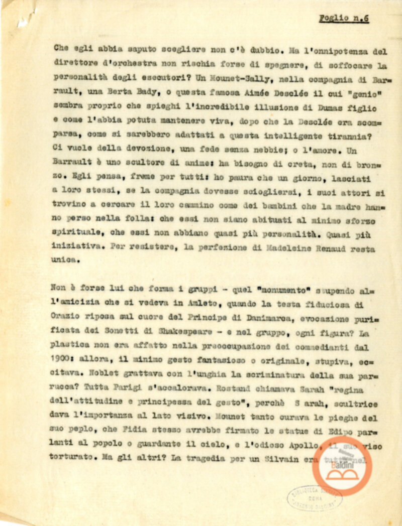 Compagnia Renaud Barrault - presentazioni degli artisti