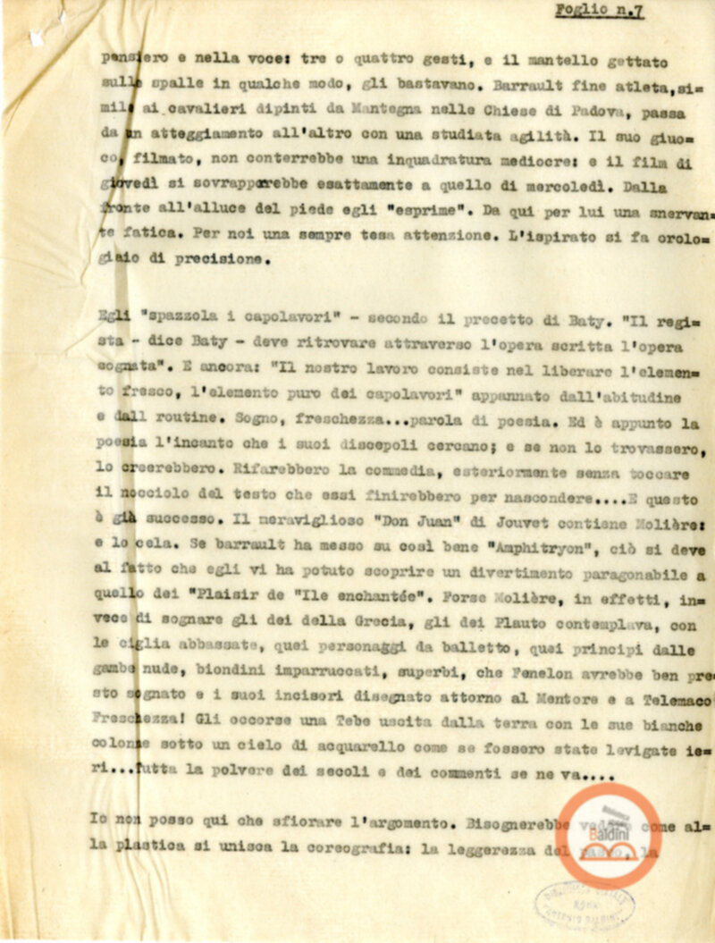 Compagnia Renaud Barrault - presentazioni degli artisti