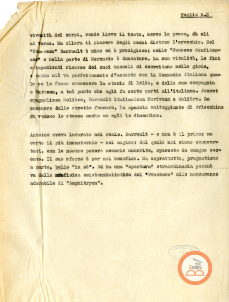 Compagnia Renaud Barrault - presentazioni degli artisti