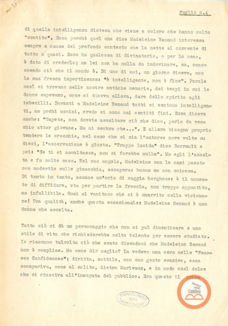 Compagnia Renaud Barrault - presentazioni degli artisti