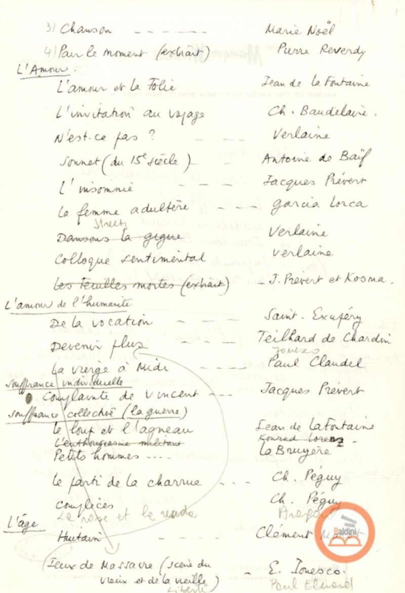 Corrispondenza con Renaud e Barrault