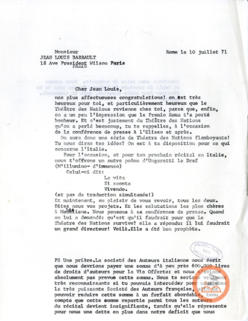 "La vie offerte - riproduzioni programma