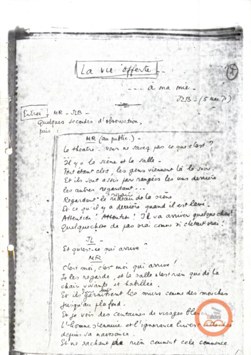 "La vie offerte - riproduzioni programma