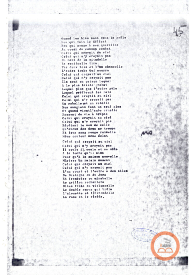 "La vie offerte - riproduzioni programma