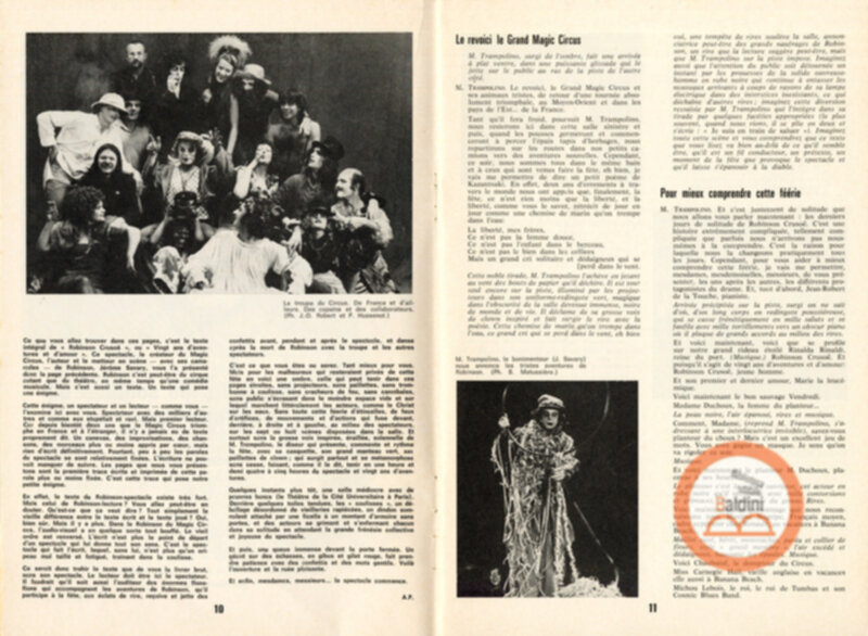 Gli ultimi giorni di solitudine di Robinson Crusoe del Grand Magic Circus - programma