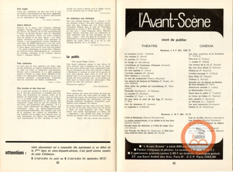Gli ultimi giorni di solitudine di Robinson Crusoe del Grand Magic Circus - programma