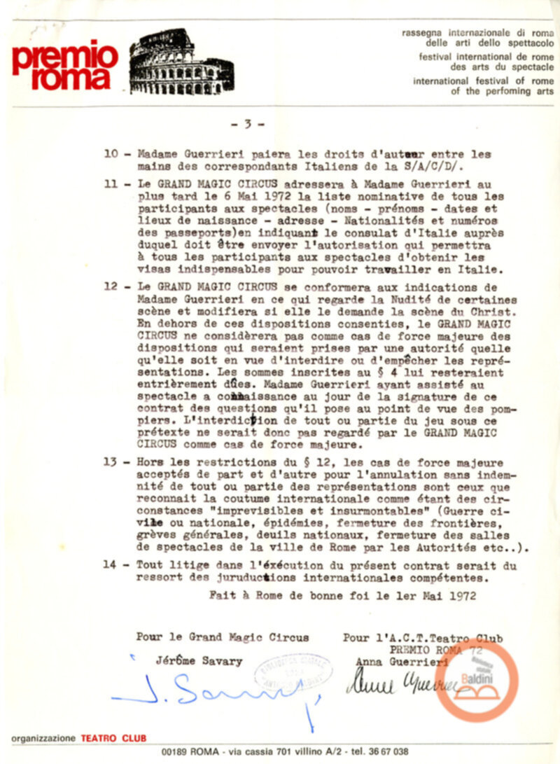 Gli ultimi giorni di solitudine di Robinson Crusoe - corrispondenza e stipule contrattuali