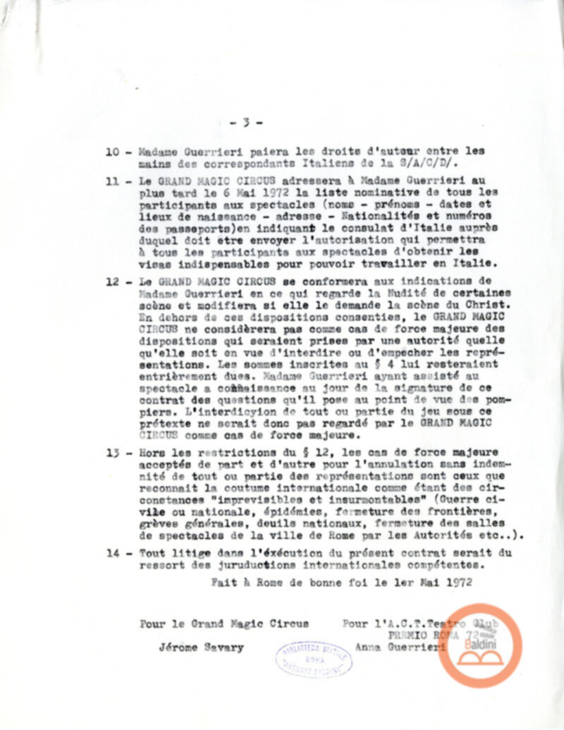 Gli ultimi giorni di solitudine di Robinson Crusoe - corrispondenza e stipule contrattuali