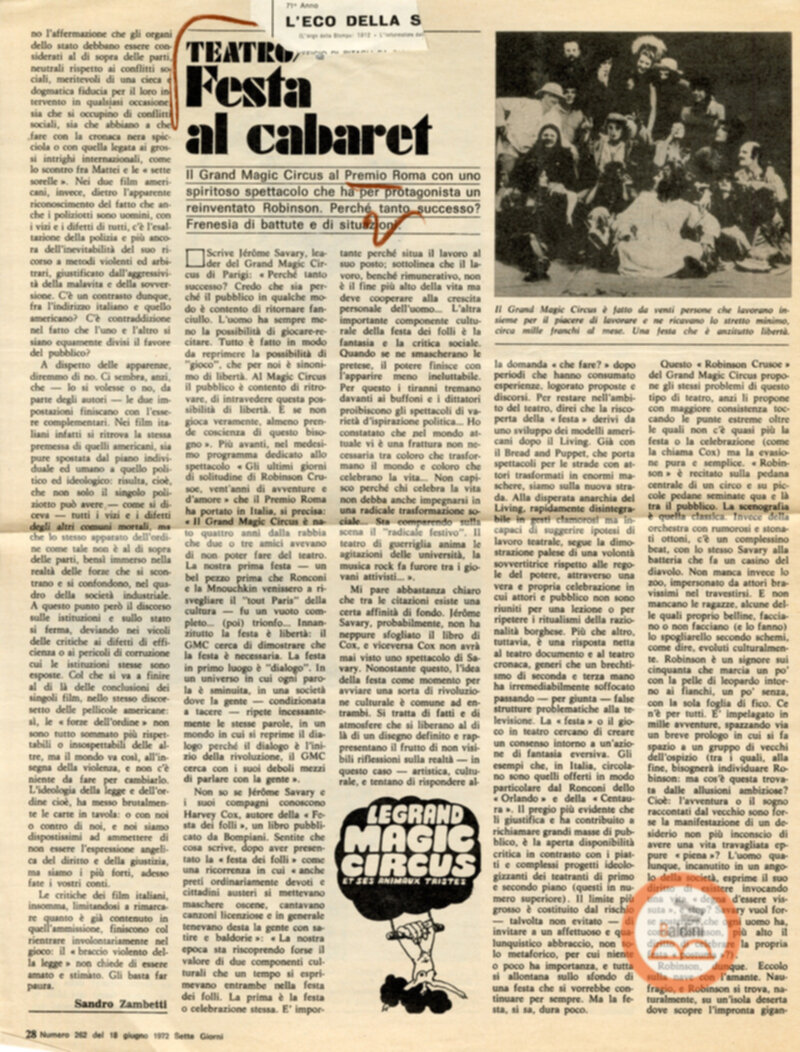 Gli ultimi giorni di solitudine di Robinson Crusoe - rassegna stampa