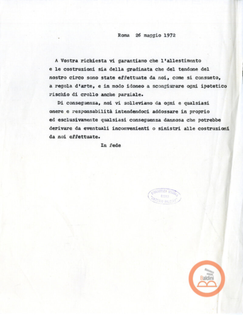 Premio Roma '72 - contratto tra d'Arbeloff e Huesca