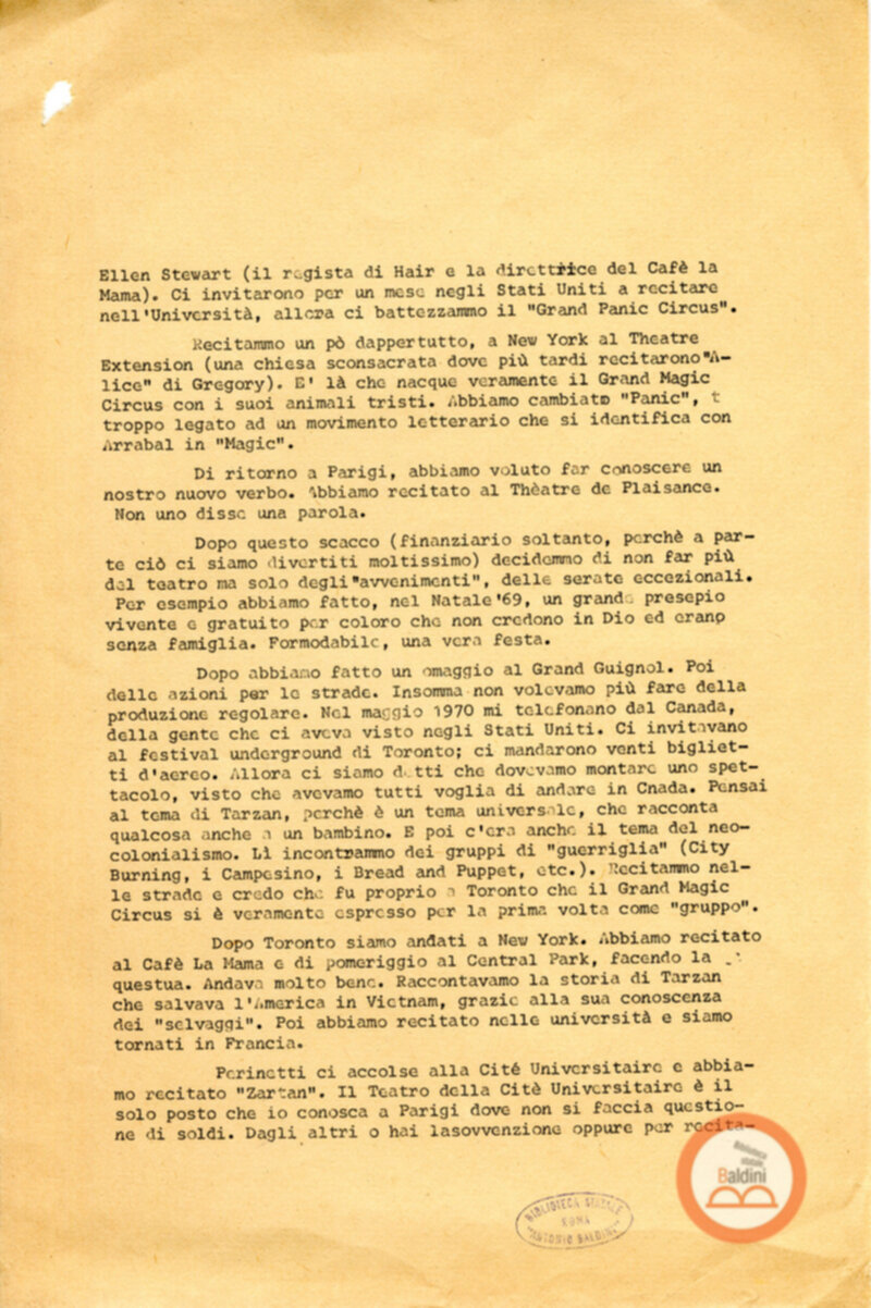 Vita e miracoli del Grand Magic Circus