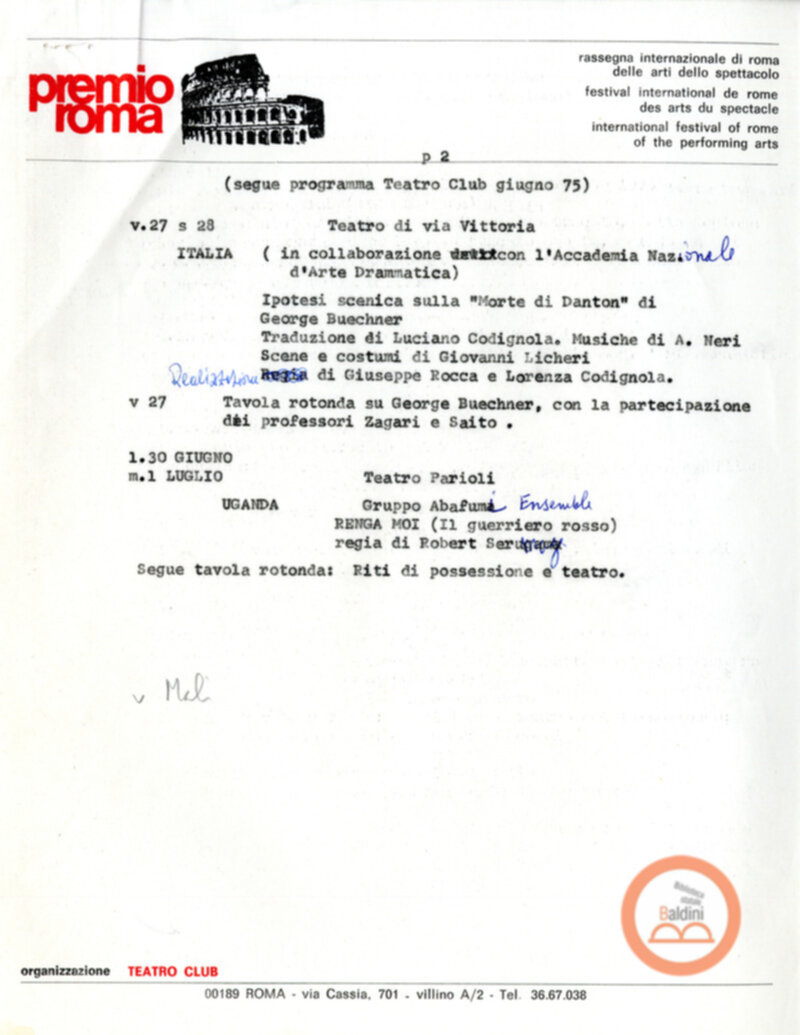 Giornate internazionali dello spettacolo - programma manifestazione