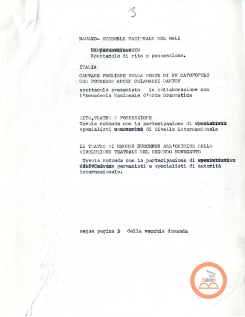 Giornate internazionali dello spettacolo - corrispondenza