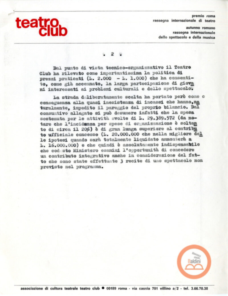 Giornate internazionali dello spettacolo - corrispondenza