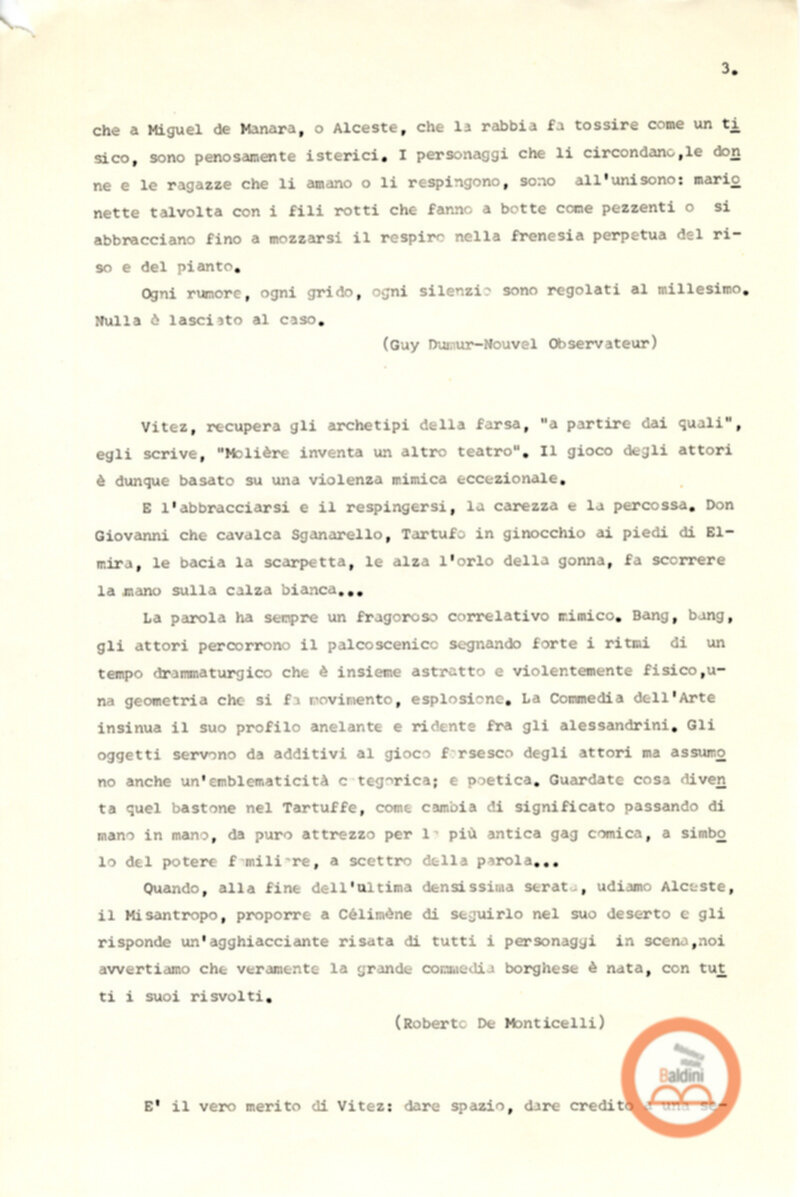 Moliere - dossier stampa