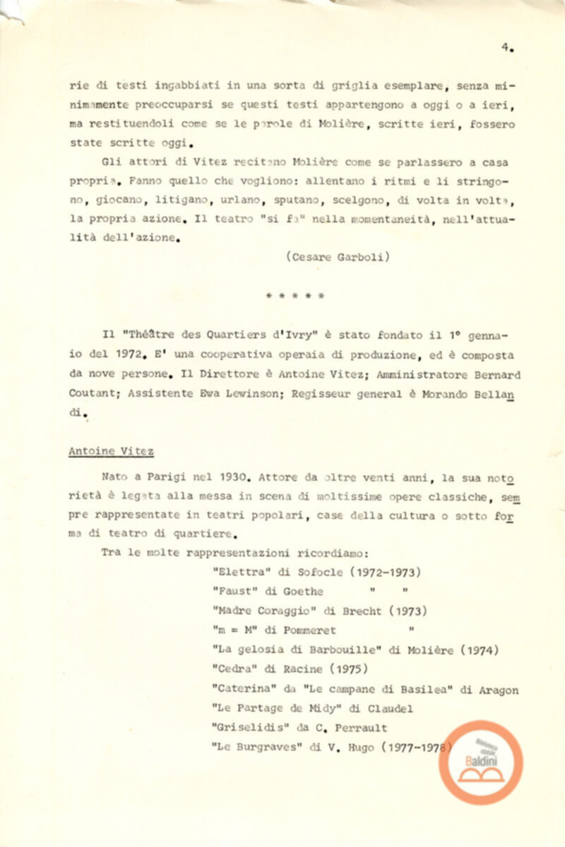 Moliere - dossier stampa