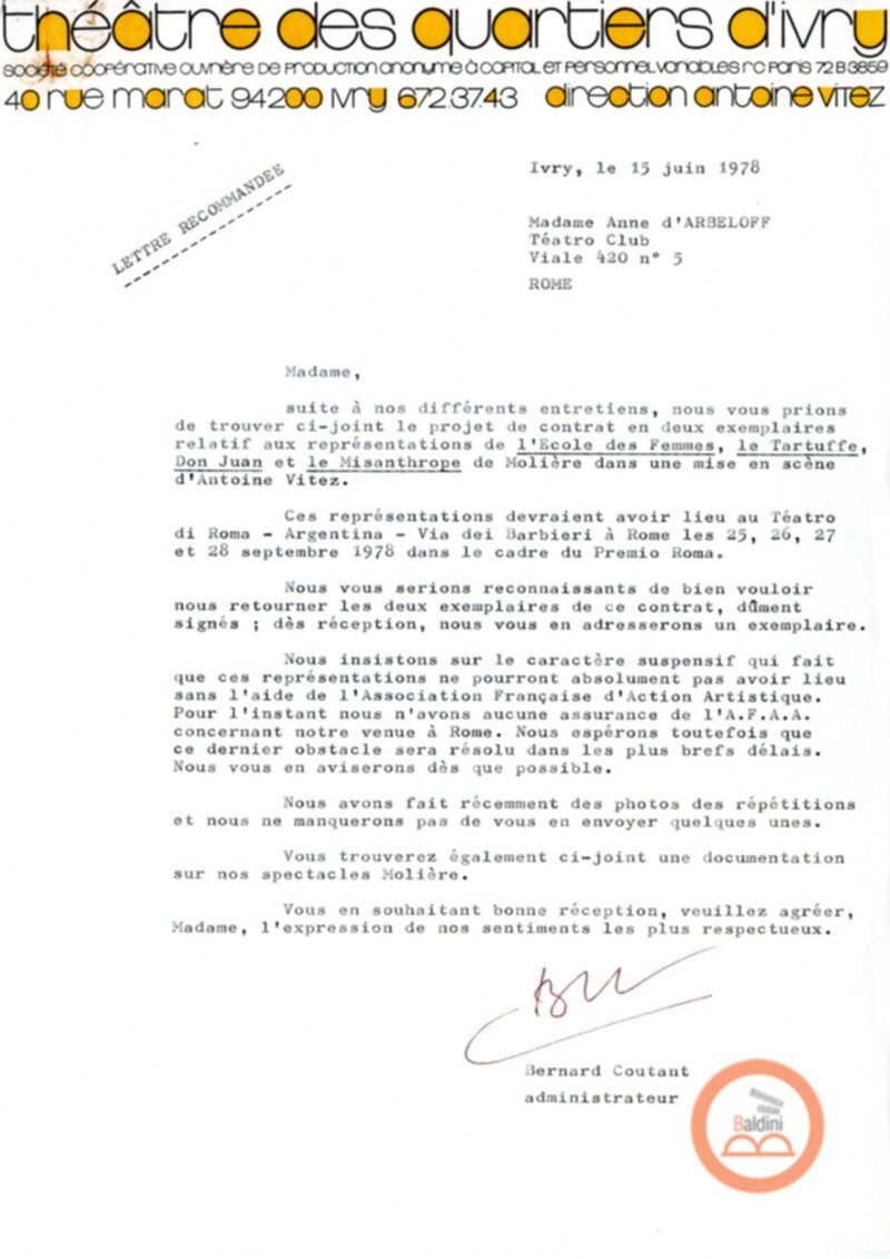 La tetralogia di Molier - corrispondenza