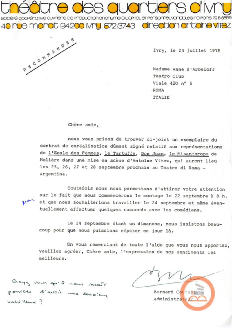 La tetralogia di Molier - corrispondenza