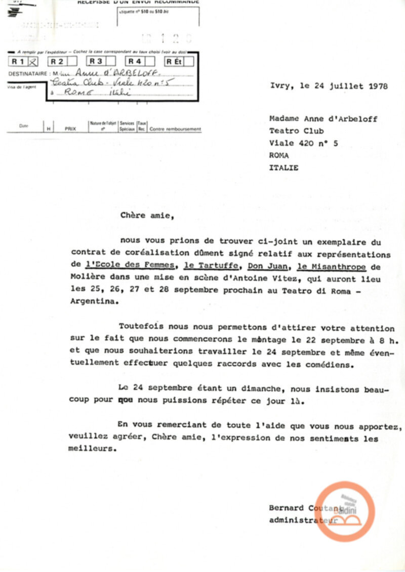 La tetralogia di Molier - corrispondenza