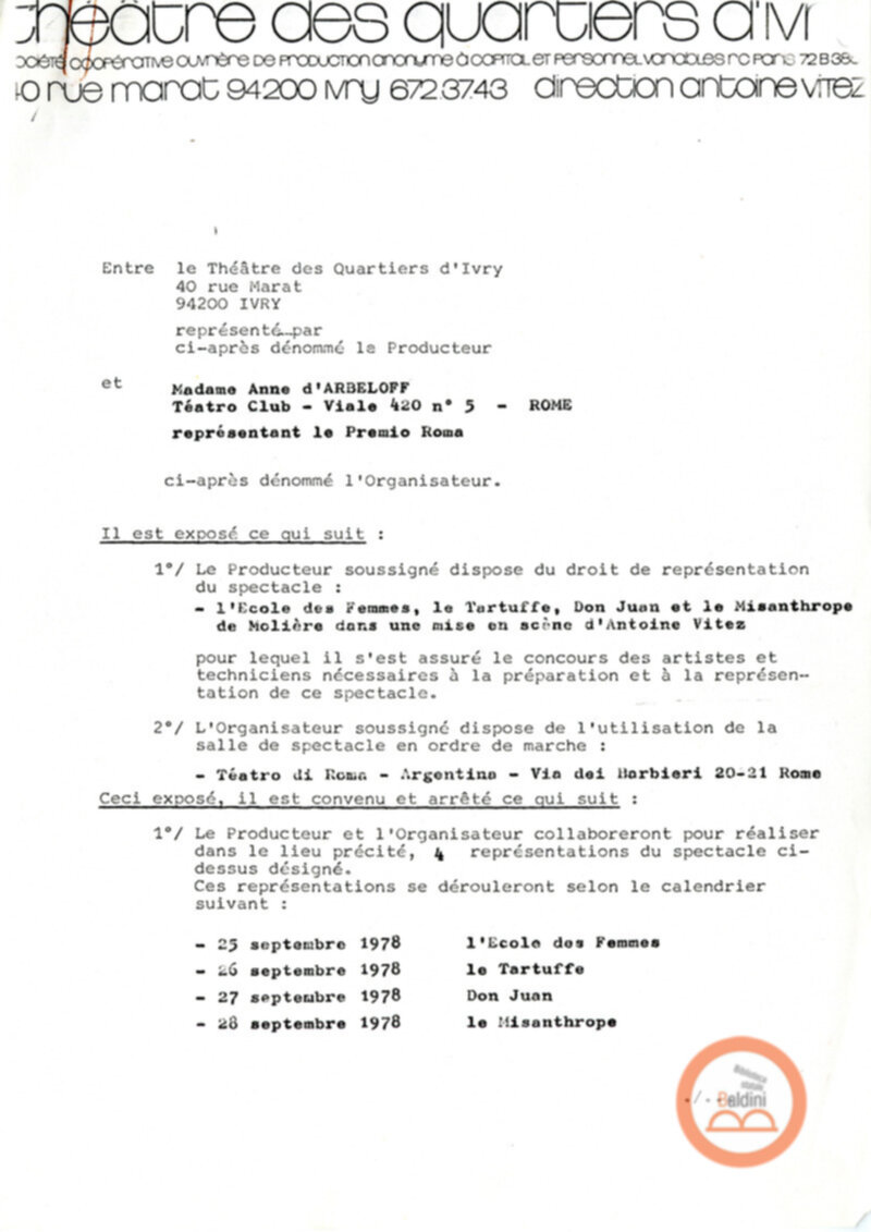 La tetralogia di Molier - corrispondenza