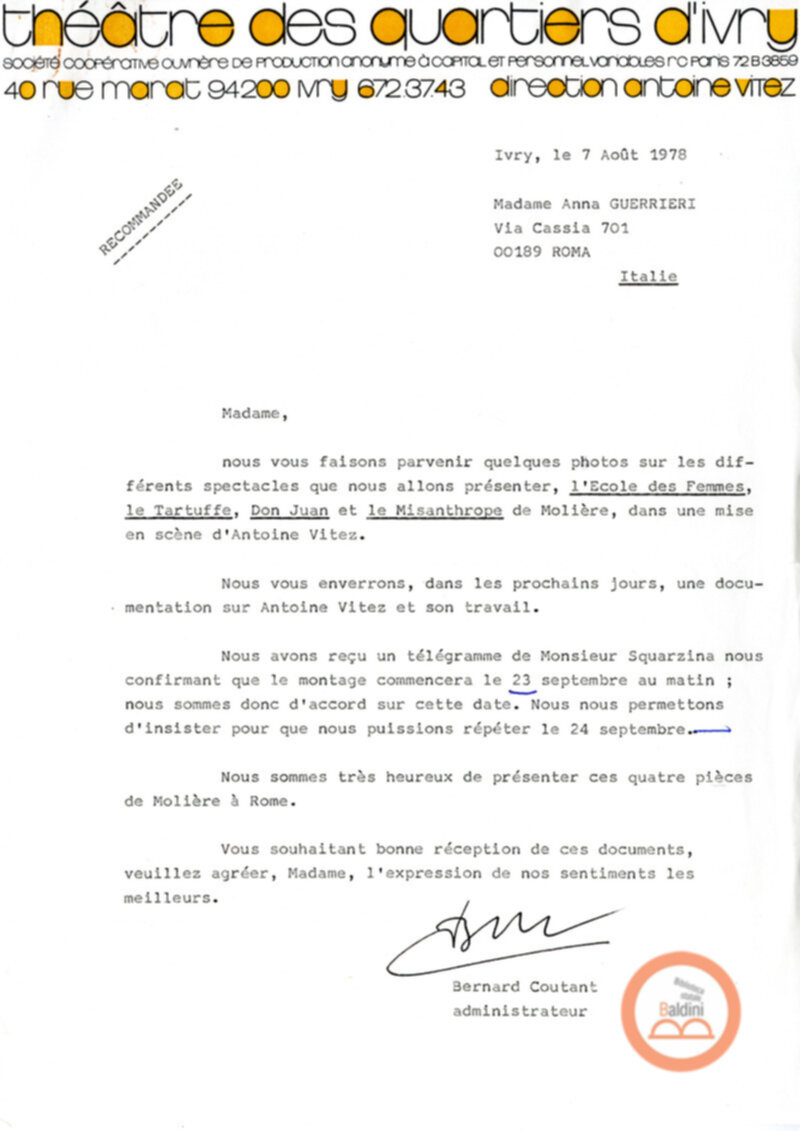 La tetralogia di Molier - corrispondenza