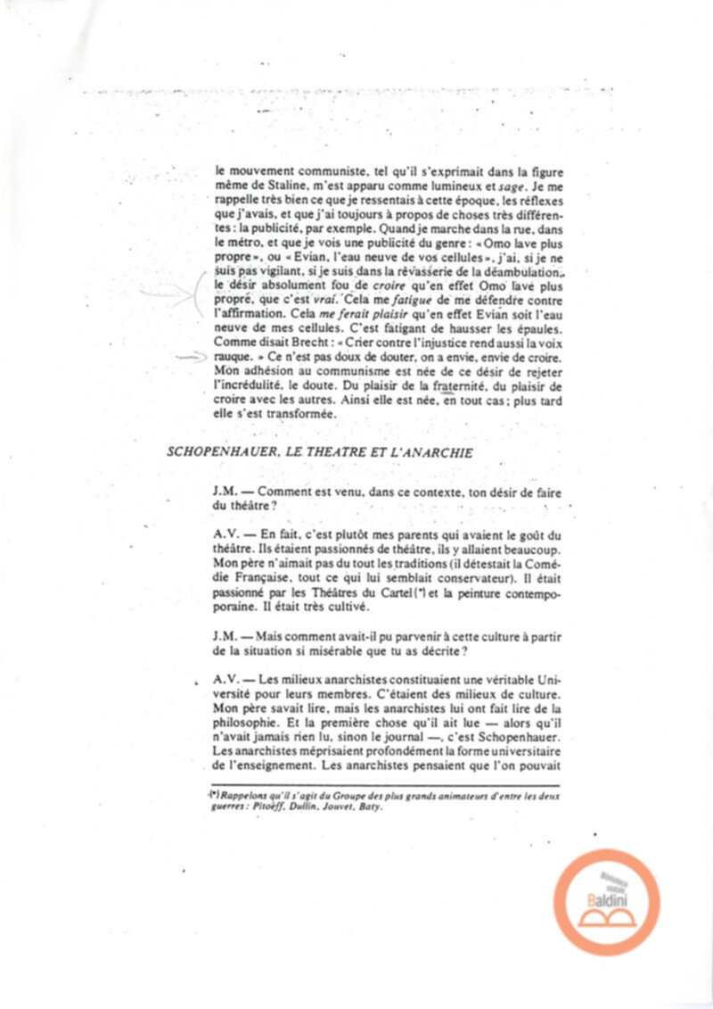 Entretien avec Antoine Vitez - testo