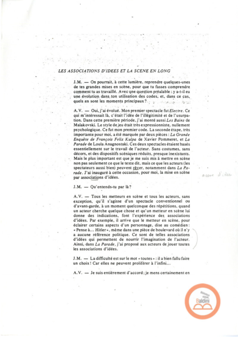 Entretien avec Antoine Vitez - testo