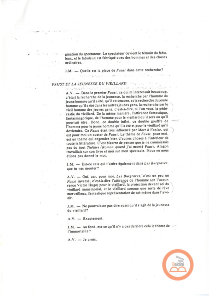 Entretien avec Antoine Vitez - testo