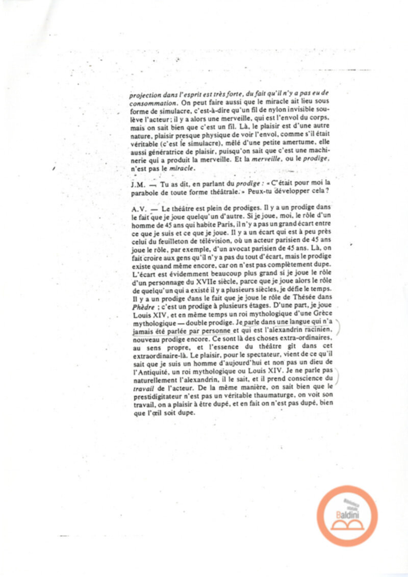 Entretien avec Antoine Vitez - testo