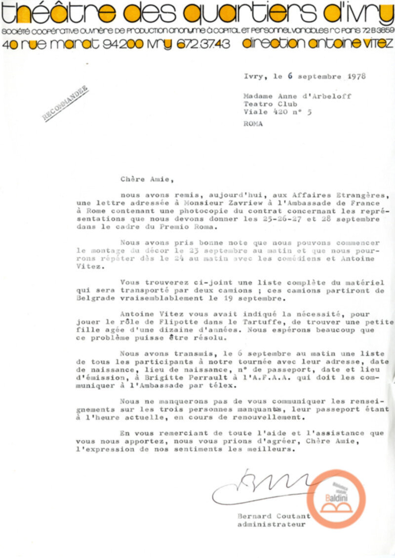 La tetralogia di Molier - corrispondenza