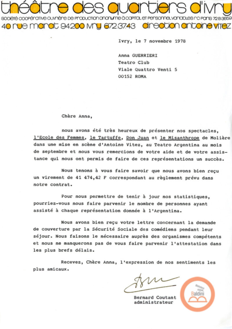 La tetralogia di Molier - corrispondenza