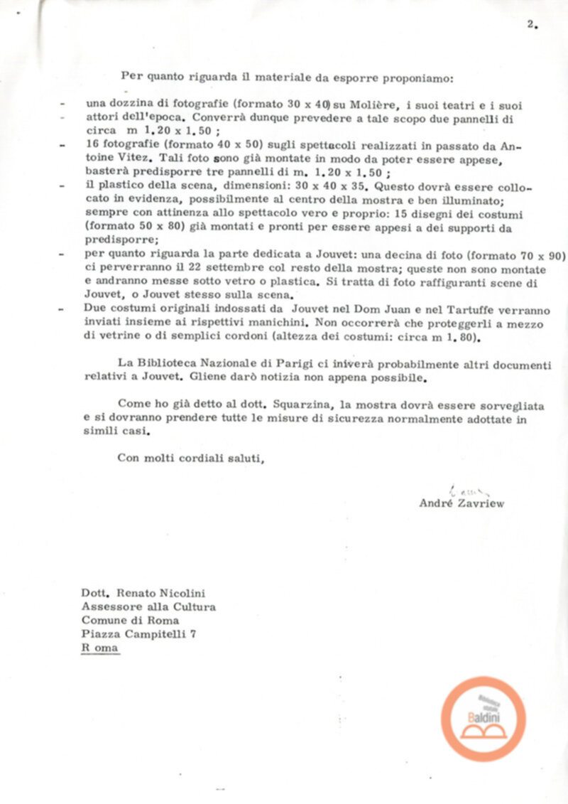 La tetralogia di Molier - corrispondenza