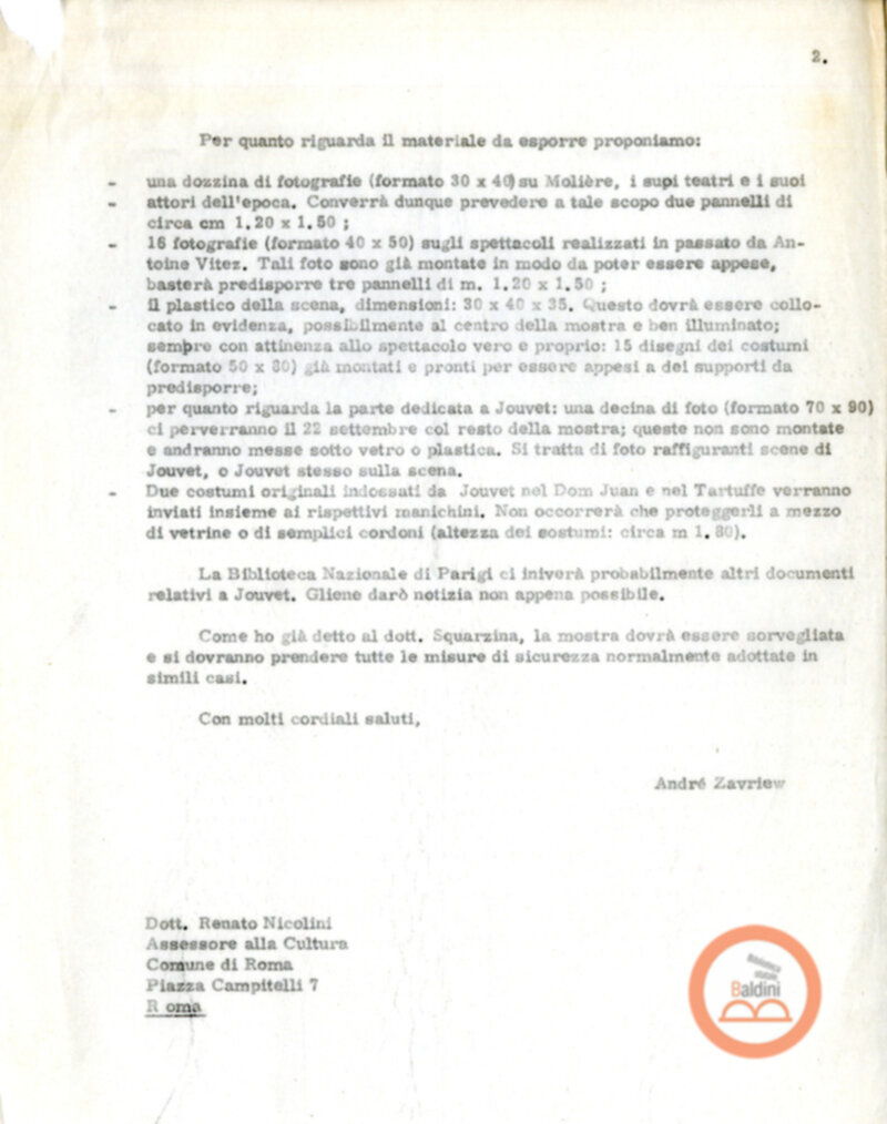 La tetralogia di Molier - corrispondenza