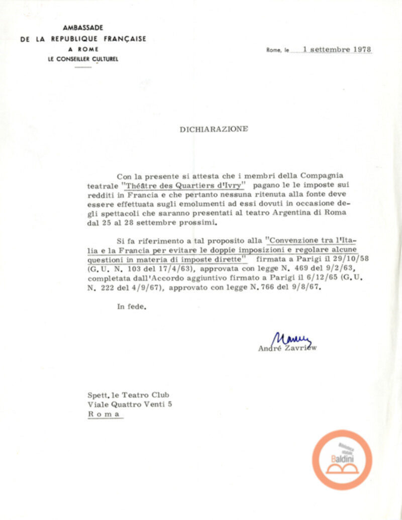 La tetralogia di Molier - corrispondenza