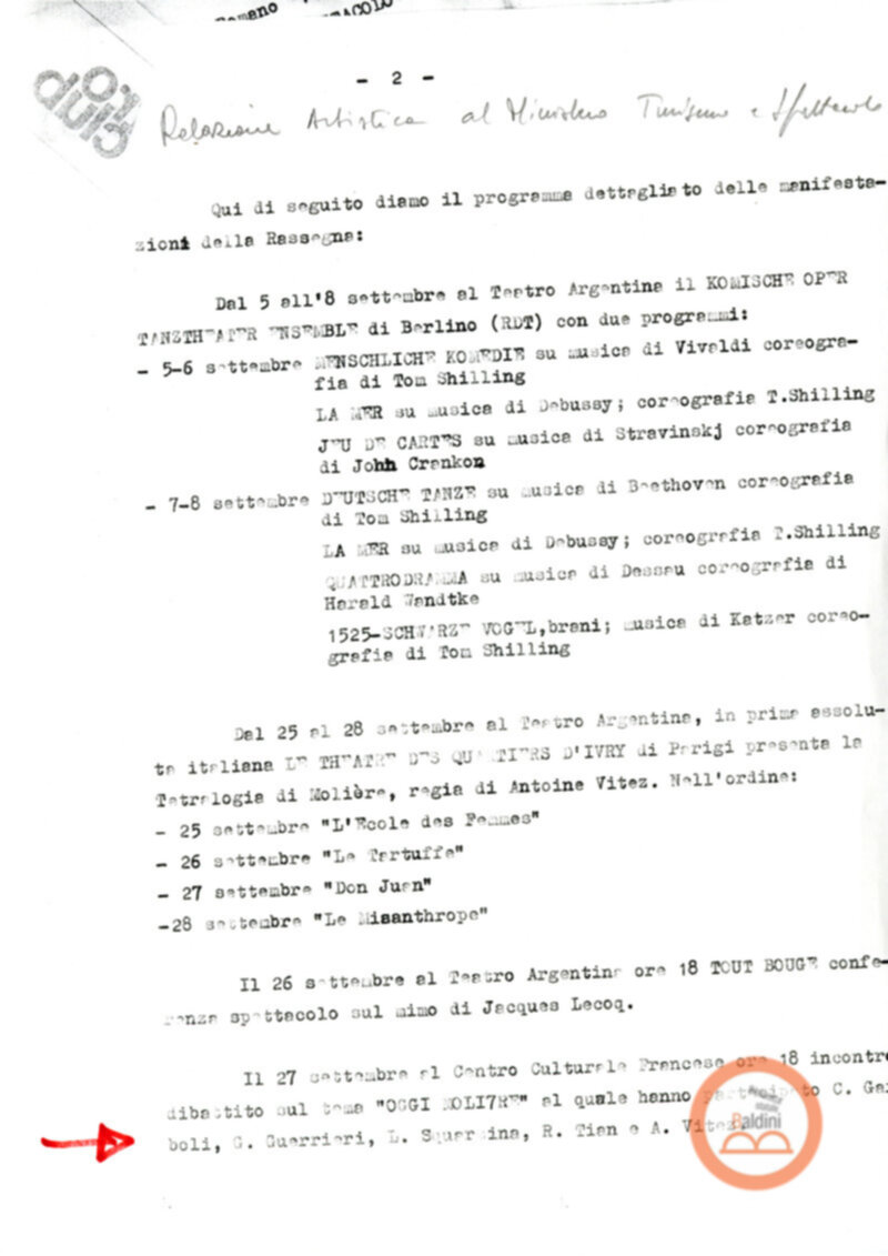 La tetralogia di Molier - corrispondenza