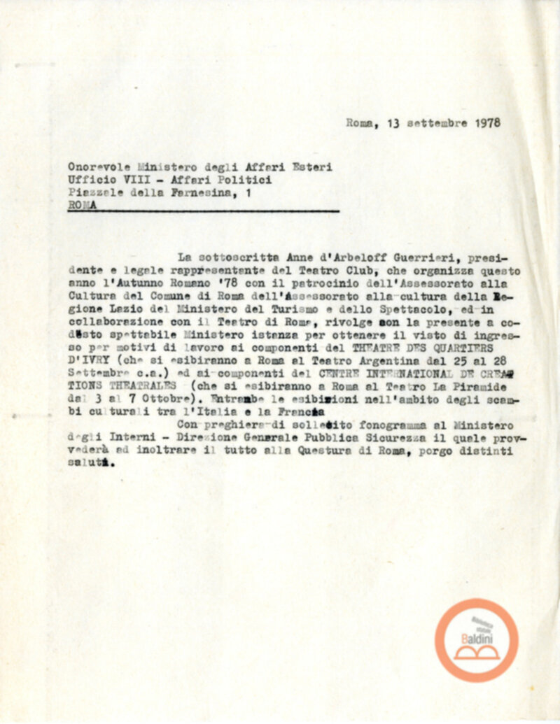 La tetralogia di Molier - autorizzazini relative allo spttacolo