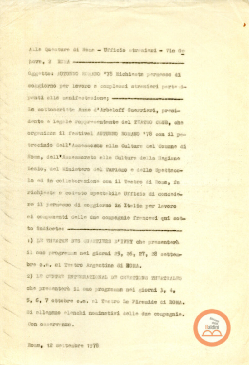 La tetralogia di Molier - autorizzazini relative allo spttacolo