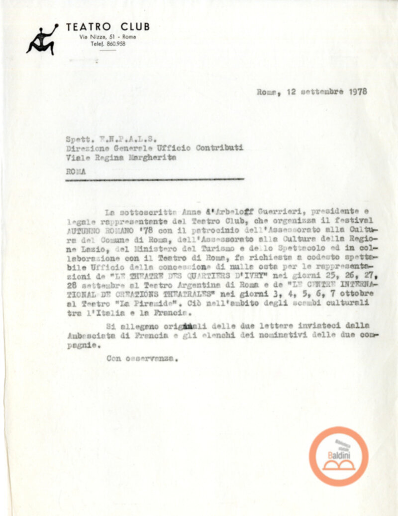 La tetralogia di Molier - autorizzazini relative allo spttacolo