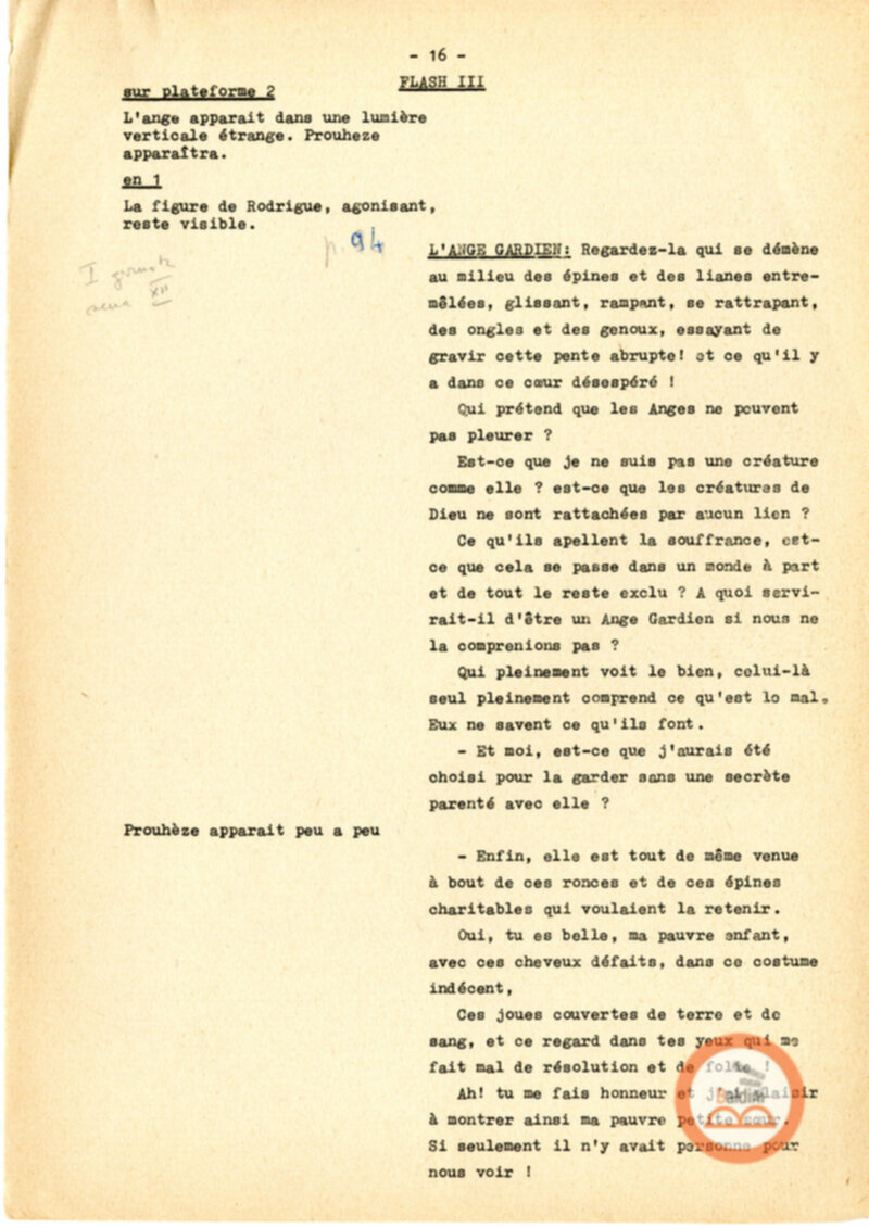 Copione dello spettacolo "Sous le vent des iles Baleares (Sotto il vento delle isole Baleari)" di Paul Claudel, messo in scena dalla Compagnia Renaud-Barrault.