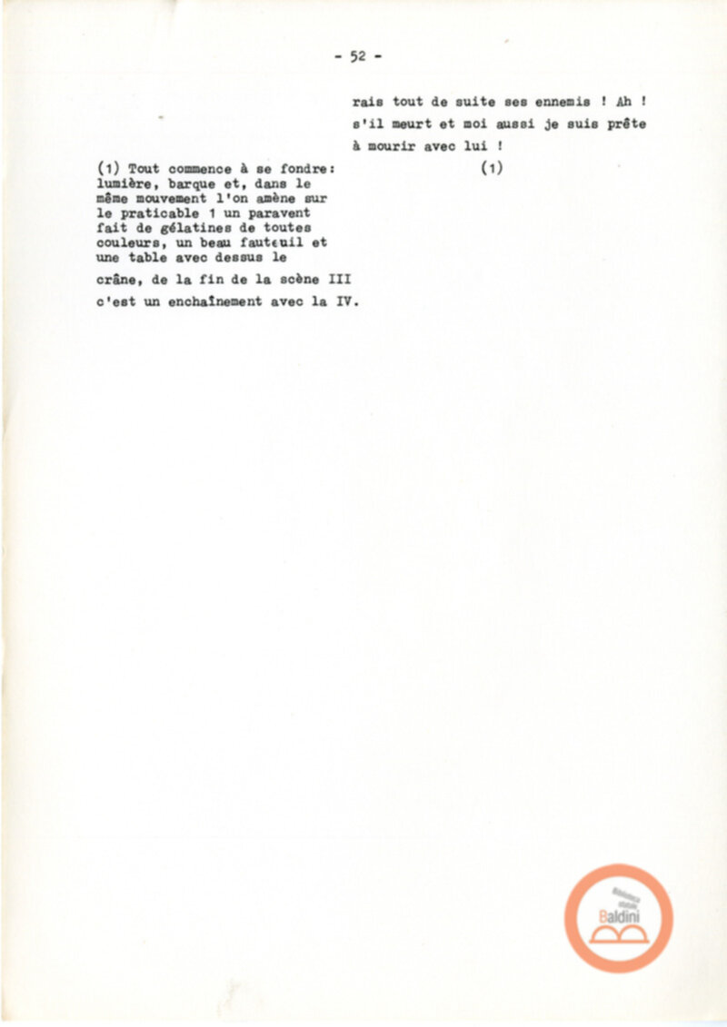 Copione dello spettacolo "Sous le vent des iles Baleares (Sotto il vento delle isole Baleari)" di Paul Claudel, messo in scena dalla Compagnia Renaud-Barrault.
