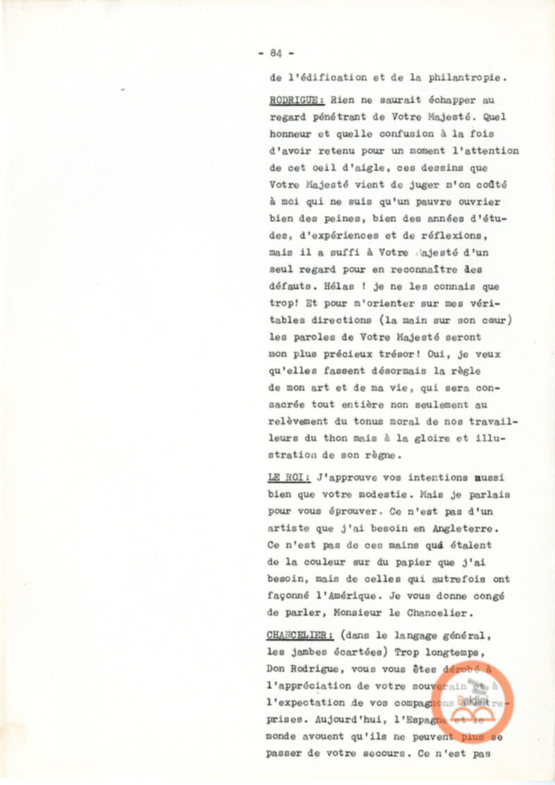 Copione dello spettacolo "Sous le vent des iles Baleares (Sotto il vento delle isole Baleari)" di Paul Claudel, messo in scena dalla Compagnia Renaud-Barrault.