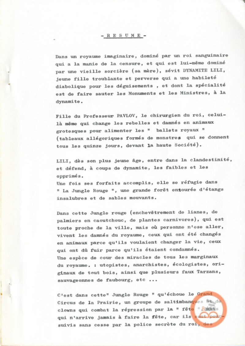 Un film d'aventure d'amor - copione