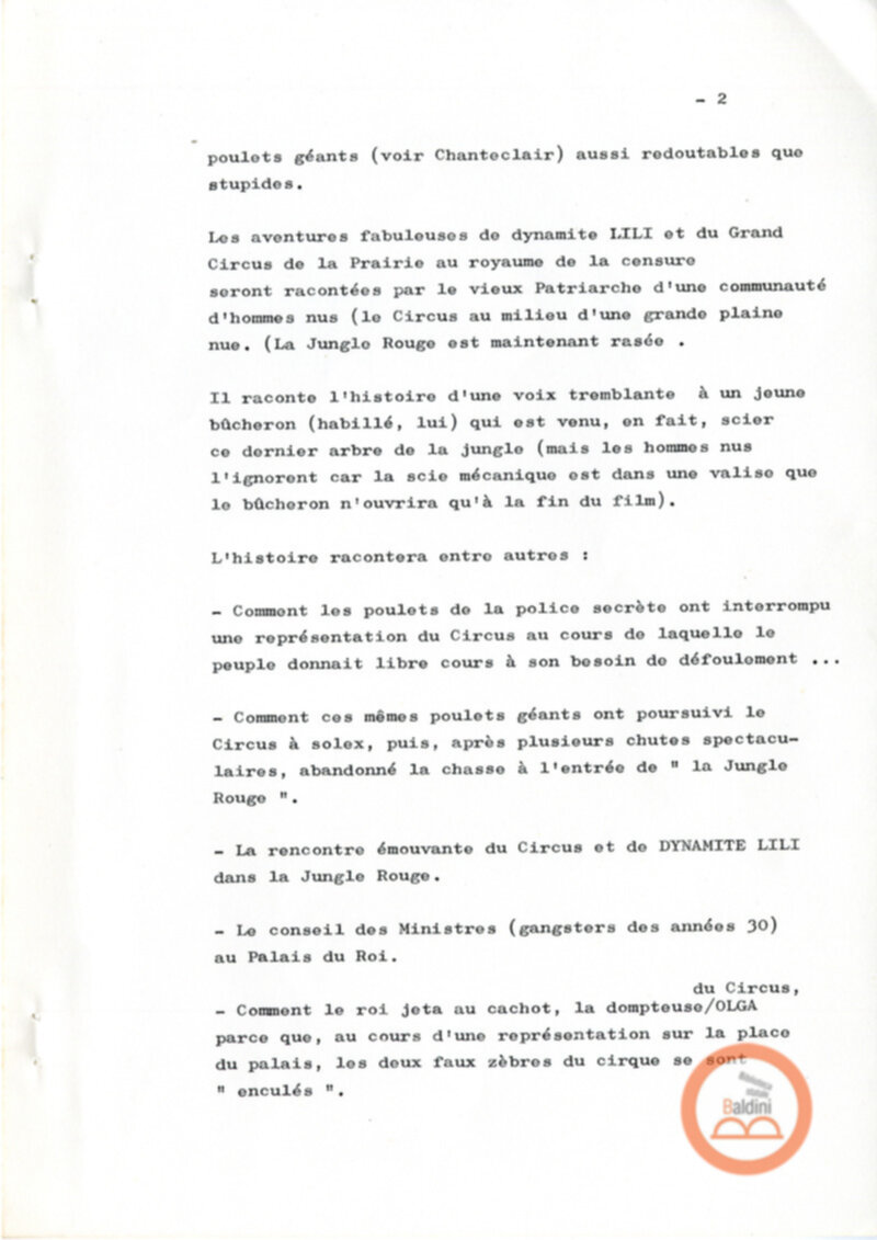 Un film d'aventure d'amor - copione