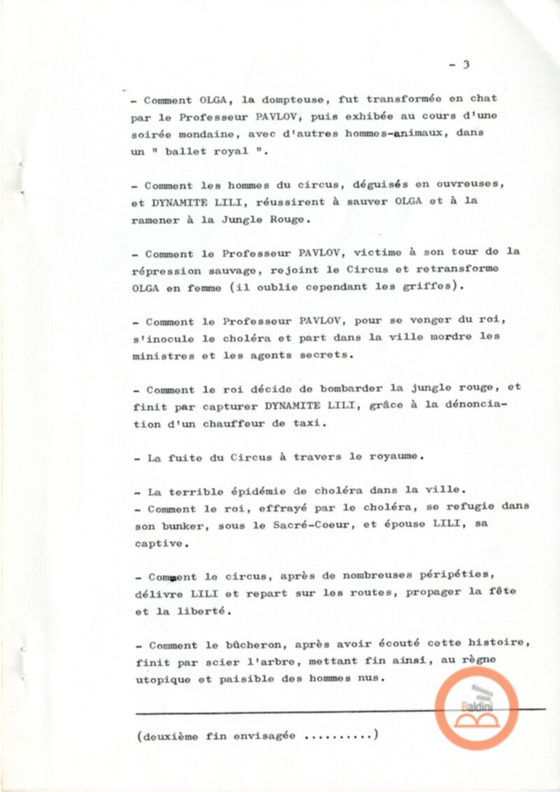 Un film d'aventure d'amor - copione