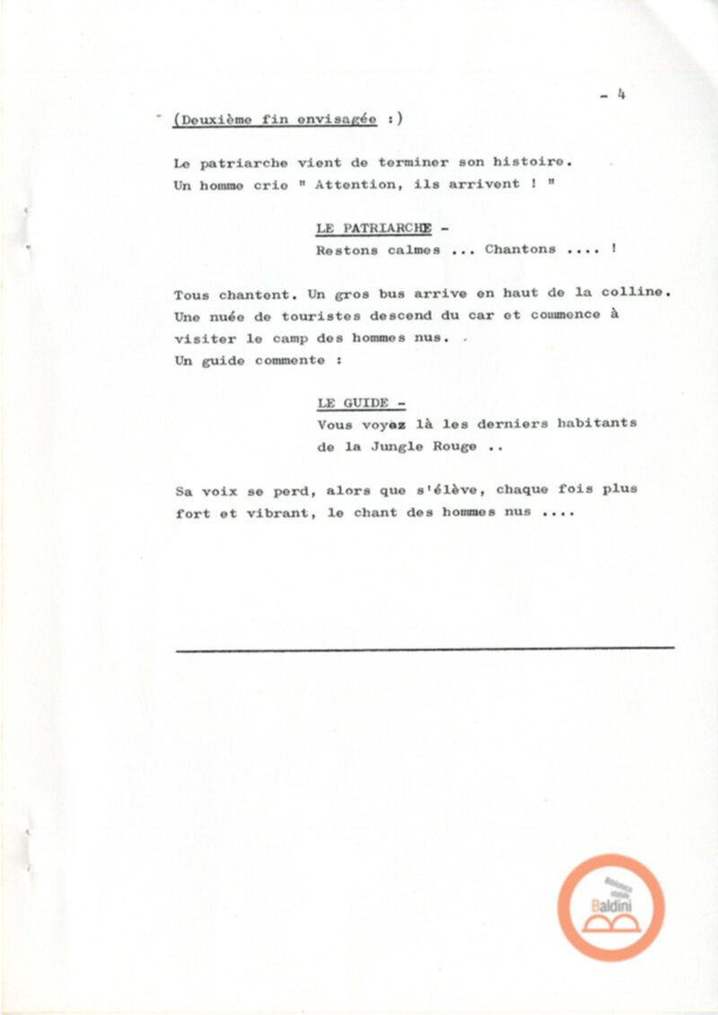 Un film d'aventure d'amor - copione