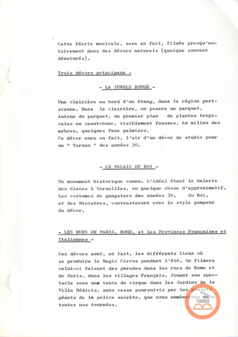 Un film d'aventure d'amor - copione