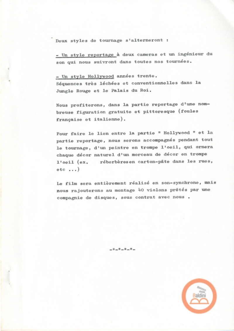 Un film d'aventure d'amor - copione